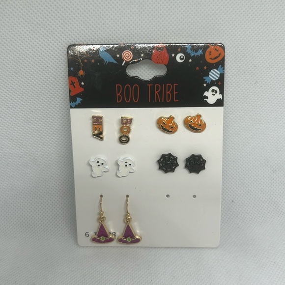 HALLOWEEN EARRINGS SET of 5 NEW JEWELRY HOLIDAY COSTUME ACCESSORIES - Picture 1 of 2